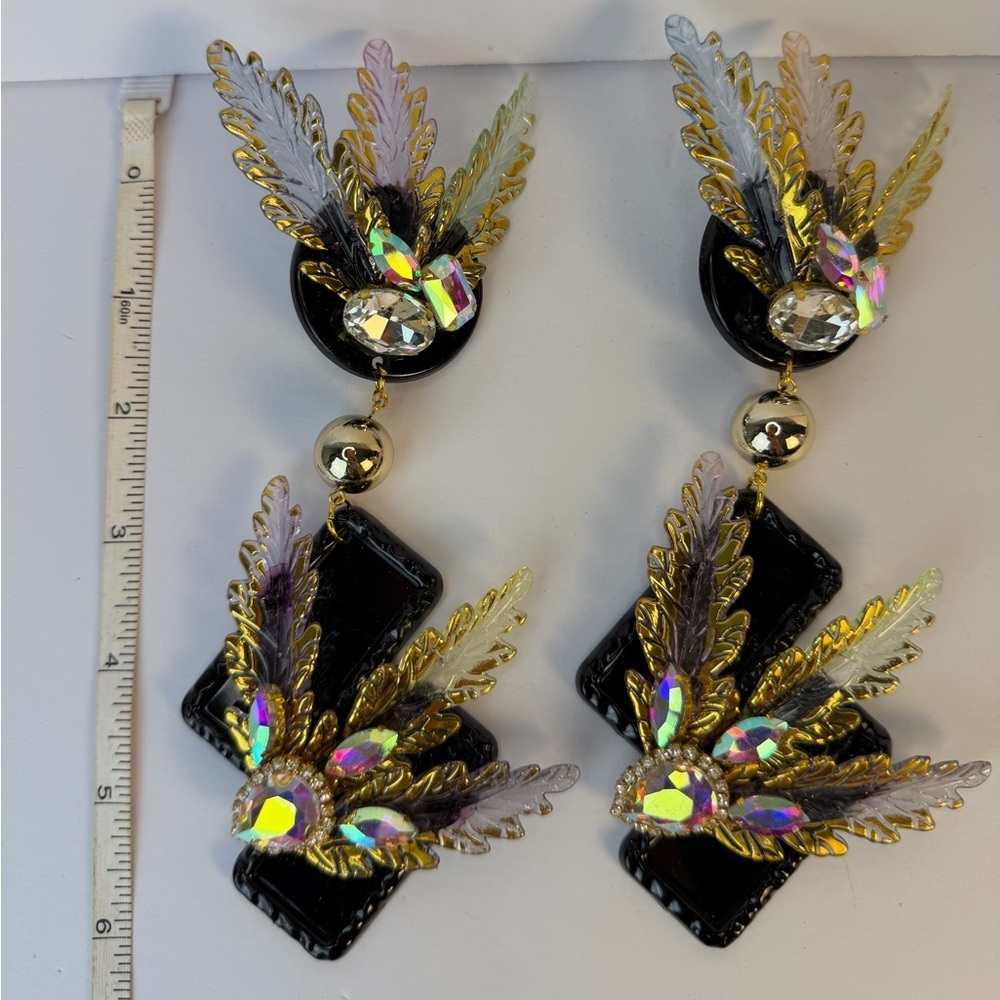 One of a kind festival earrings / carnival earrings - Picture 5 of 6